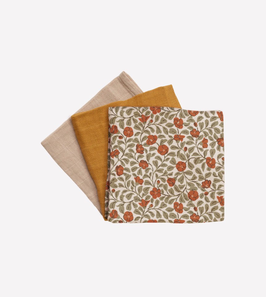 3 pack muslin wipes