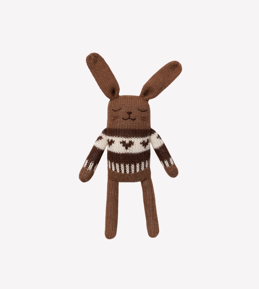 Bunny knit toy | dark mocha jaquard sweater