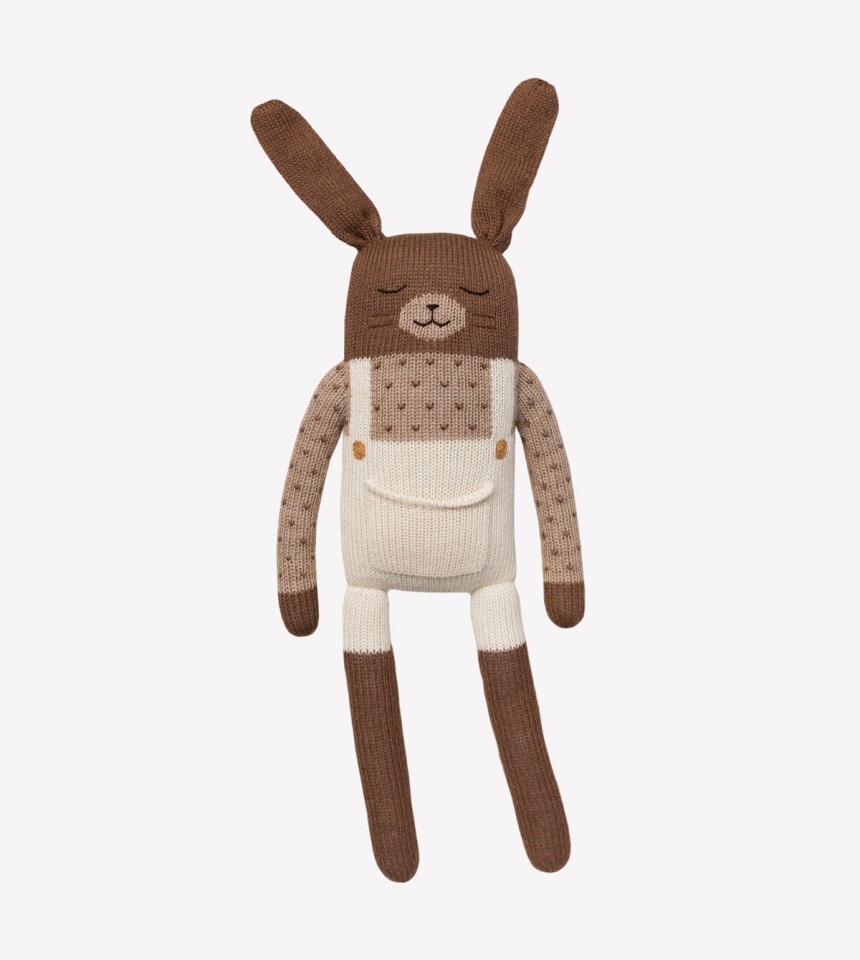 Large bunny | ecru overalls