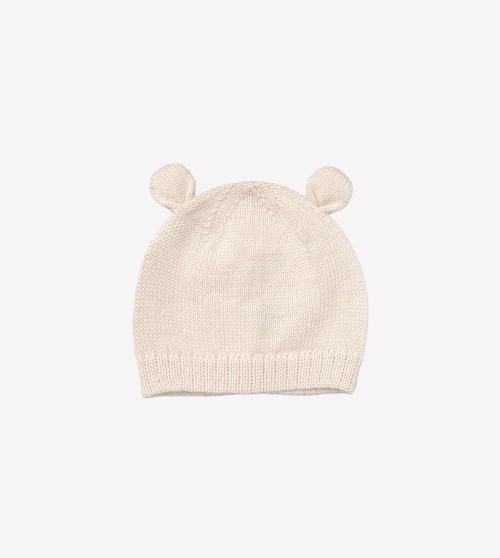 Bonnet bébé tricoté ourson