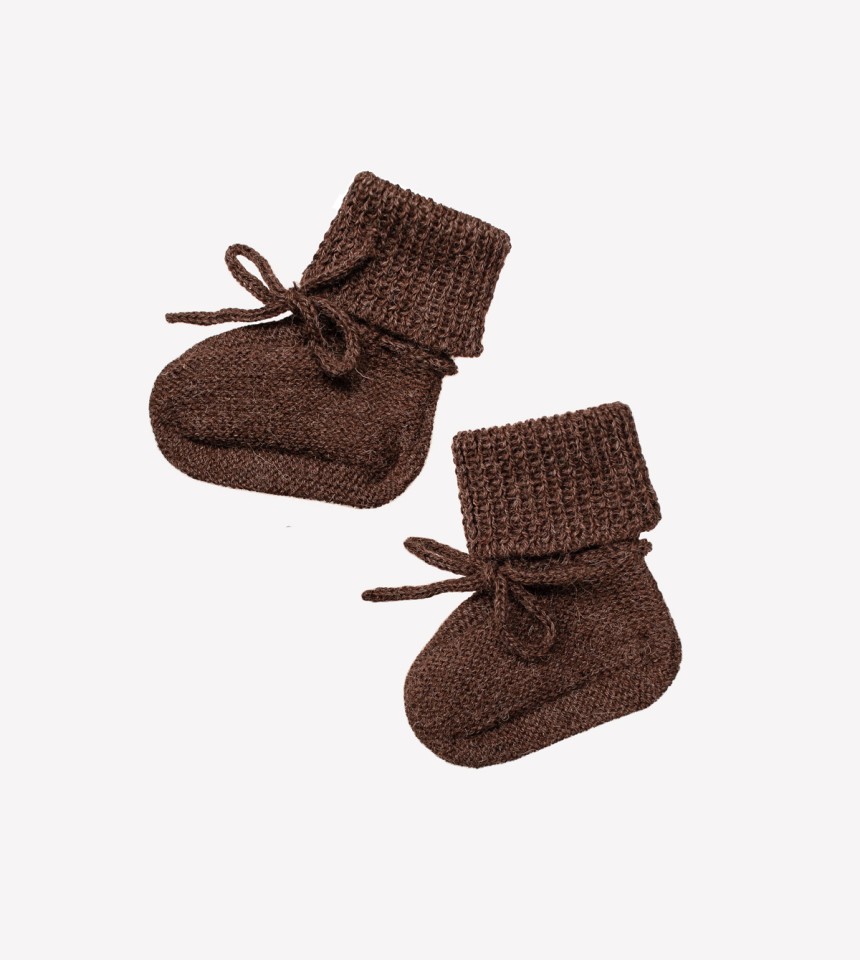 Knitted baby booties